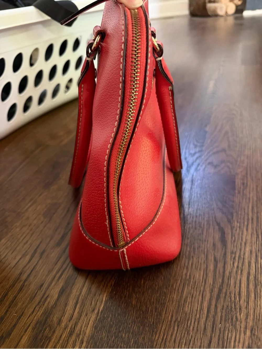Kate Spade Red Leather Bag with Gold Hardware
